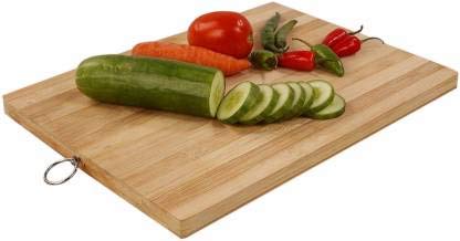 Stuard wooden Chopping Board Durable Bamboo Wood Light Weight Extra Strong with Hanging Hook for Cutting Fruits and Vegetables, Brown from www.stuard.in