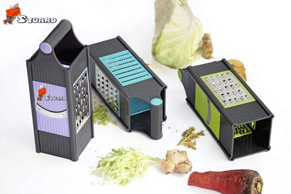 Suard 4 in 1 Plastic Vegetable and Fruit Grater and Slicer for Kitchen Multi Color stuard.in