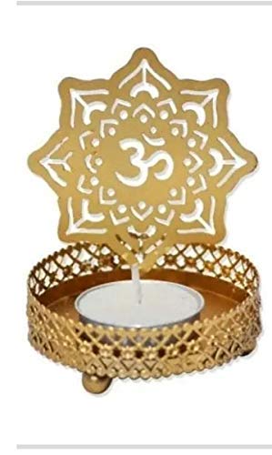 Stuard Tea Light OM Reflection Candle Holder , Golden Suard.in, make you home with good wibes