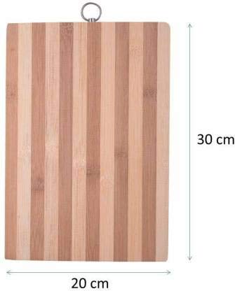 Stuard wooden Chopping Board Durable Bamboo Wood Light Weight Extra Strong with Hanging Hook for Cutting Fruits and Vegetables, Brown from www.stuard.in
