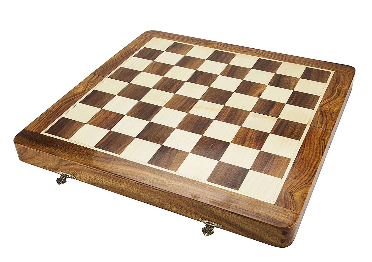 Stuard Magnetic Wooden Non Folding Chess Board Game Set with Pieces