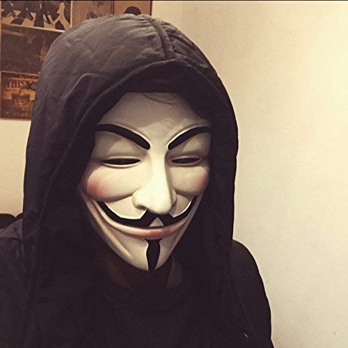 Stuard White Vendetta Comic Face Mask Anonymous Guy Fawkes Party Mask Price in India, birthday party bachelor party stuard.in